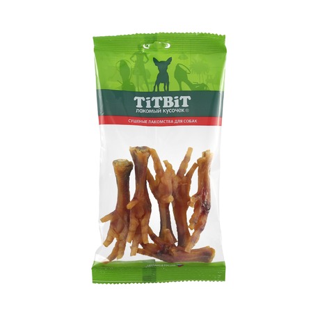 TiTBiT Лапки куриные вяленые для собак - мягкая упаковка - 100 г фото 1
