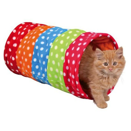 Тоннель Trixie для кошек в горошек 25х50 см флисовый фото 1