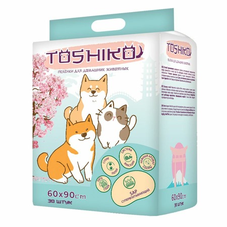 Toshiko впитывающие пеленки одноразовые для животных с ароматом сакуры 30 шт 60х90 см фото 1