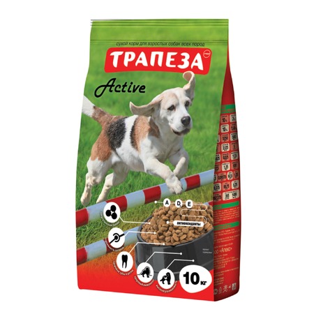 Трапеза Active сухой корм для собак с высокой активностью, с яблоком и розмарином - 10 кг фото 1