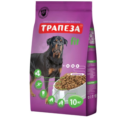 Трапеза Fit сухой корм для собак с регулярными физическими нагрузками, со свининой, говядиной и курицей - 10 кг фото 1
