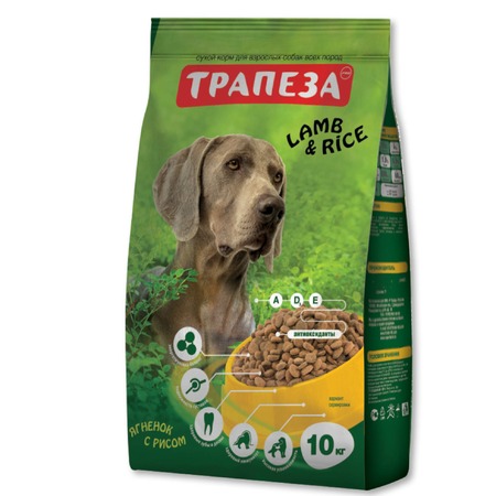 Трапеза сухой корм для собак, с ягненком и рисом - 10 кг фото 1