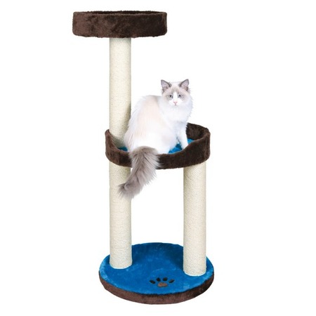 Trixie Домик для кошки Lugo, 103 см, плюш, коричневый/синий фото 1