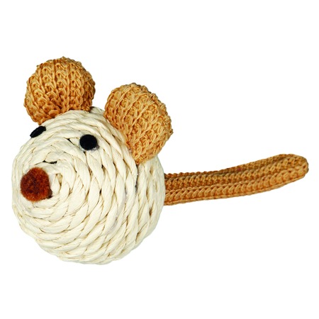 Trixie Игрушка Мышка с погремушкой, верёвка, 5 см фото 1