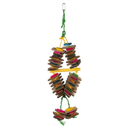 Trixie Игрушка на верёвке деревянная, разноцветная, 18×35 см фото 1