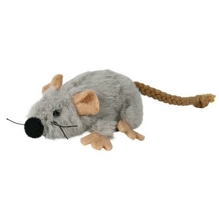 Trixie Мышь для кошек, 7 см, плюш, серый фото 1