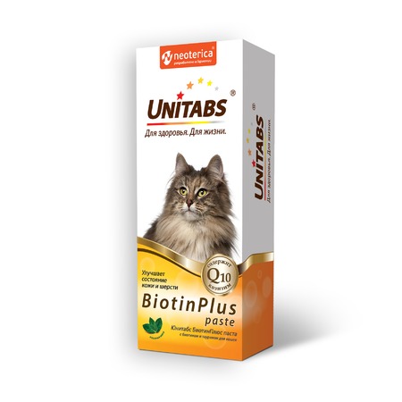 Unitabs Biotin Plus витаминная паста для кошек с таурином и биотином - 120 мл фото 1