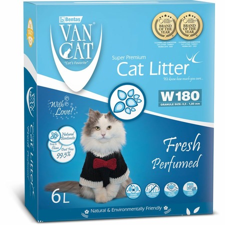 Van Cat Fresh наполнитель для кошек, 100% натуральный, комкующийся, без пыли, с ароматом весенней свежести - 6 л, 5,1 кг фото 1