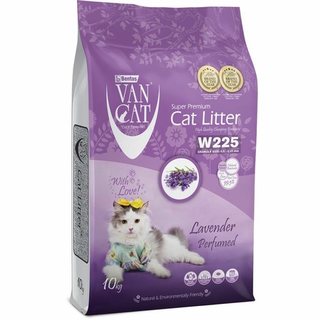 Van Cat Lavender наполнитель для кошек, 100% натуральный, комкующийся, без пыли, с ароматом лаванды - 10 кг фото 1