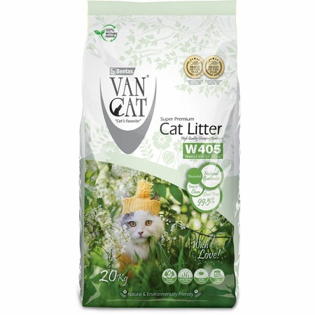 Van Cat наполнитель для кошек, 100% натуральный, комкующийся, без пыли, без запаха гранулы 0,5 мм – 4,0 мм - 20 кг фото 1