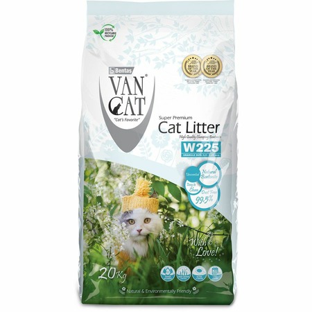 Van Cat Natural наполнитель для кошек, 100% натуральный, комкующийся, без пыли, без запаха - 20 кг фото 1