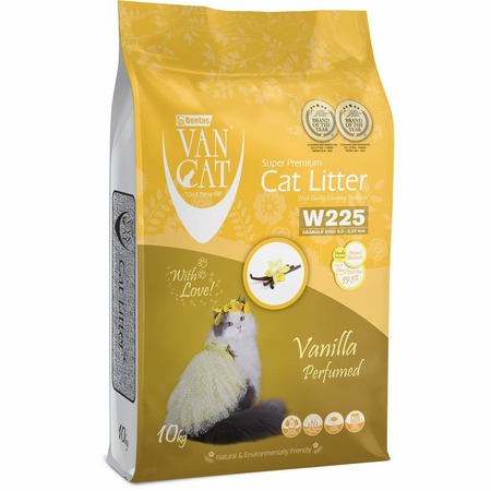 Van Cat Vanilla наполнитель для кошек, 100% натуральный, комкующийся, без пыли, с ароматом ванили - 10 кг фото 1