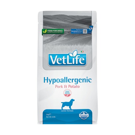 Vet Life Dog Hypoallergenic Pork & Potato полнорационный сухой корм для собак для снижения пищевой аллергии и/или непереносимости, диетический, со свининой и картофелем - 2 кг фото 1