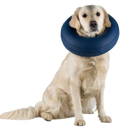 Воротник защитный Trixie для собак надувной L–XL синий фото 1
