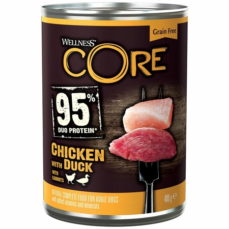 Сore 95 влажный корм для собак, паштет с курицей, уткой и морковью, в консервах - 400 г фото 1