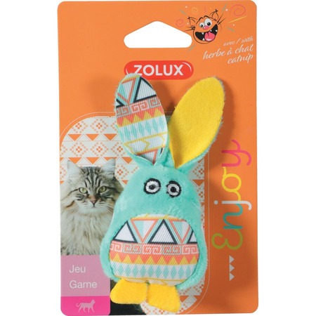 Zolux Игрушка "Кролик из капусты" для кошек, с кошачьей мятой, бирюзовый фото 1