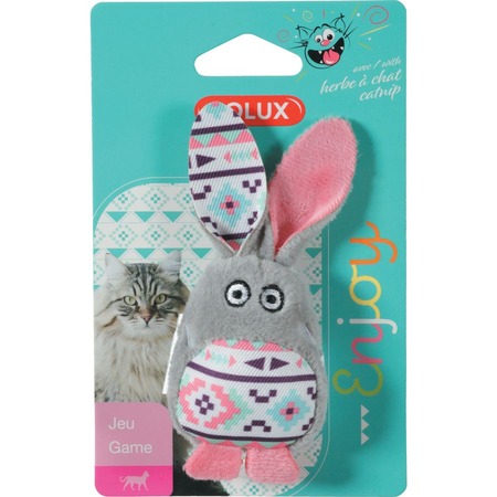 Zolux Игрушка "Кролик из капусты" для кошек, с кошачьей мятой, серый фото 1