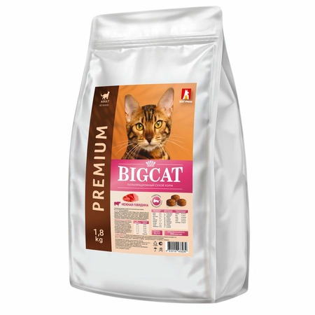 Зоогурман Big Cat сухой корм для кошек, с говядиной - 1,8 кг фото 1
