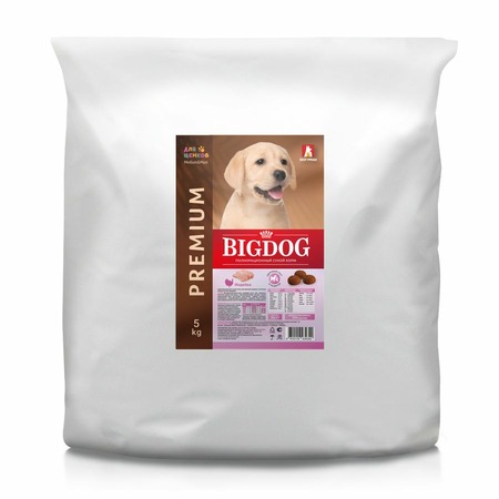 Зоогурман Big Dog сухой корм для щенков средних и крупных пород, с индейкой - 5 кг фото 1
