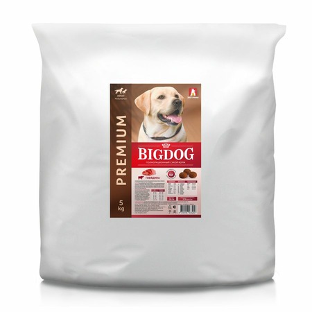 Зоогурман Big Dog сухой корм для собак средних и крупных пород, с говядиной - 5 кг фото 1