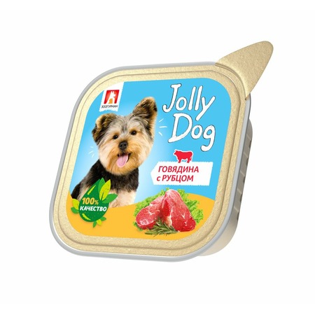Зоогурман Jolly Dog влажный корм для собак, паштет с говядиной и рубцом, в ламистерах - 100 г фото 1
