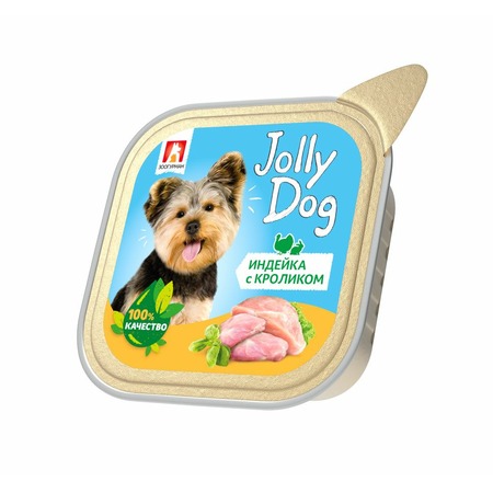 Зоогурман Jolly Dog влажный корм для собак, паштет с индейкой и кроликом, в ламистерах - 100 г фото 1