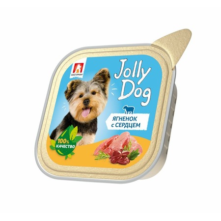 Зоогурман Jolly Dog влажный корм для собак, паштет с ягненком и сердцем, в ламистерах - 100 г фото 1
