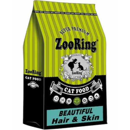 Zooring Beautiful Hair&Skin сухой корм для взрослых кошек всех пород для красивой шерсти и кожи с птицей, индейкой и рыбой фото 1