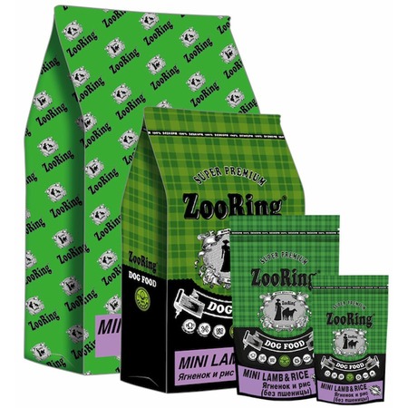 Zooring Mini Lamb&Rice сухой корм для взрослых собак мелких пород при аллергии с ягненком и рисом фото 1