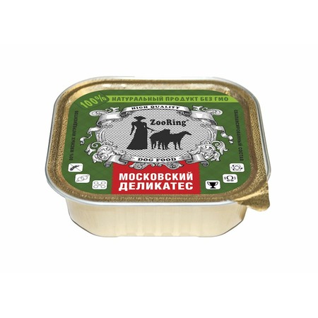 Zooring Московский деликатес влажный корм для взрослых собак всех пород с говядиной, паштет, ламистер - 100 г фото 1