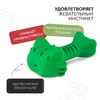 Mr.Kranch игрушка для собак, Крокодил с пищалкой зеленая с ароматом курицы - 18 см фото 2