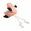 Mr.Kranch игрушка для собак мелких и средних пород, фламинго с канатом и пищалкой, персиковый - 24х13,5х6 см фото 2