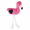 Mr.Kranch игрушка для собак мелких и средних пород, фламинго с канатом и пищалкой, ярко-розовый - 24х13,5х6 см фото 2