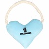 Mr.Kranch игрушка для собак мелких и средних пород, сердечко с канатом и пищалкой, голубое - 15х12х4 см фото 2