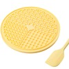 Mr.Kranch лизательный коврик для медленного поедания, силиконовый, диаметр 20 см, желтый с лопаткой фото 2