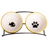 Mr.Kranch миска для собак и кошек на подставке, двойная, керамическая, оранжевая - 2x290 мл фото 2