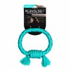 Playology Dri-Tech Ring игрушка для собак средних и крупных пород, жевательное кольцо-канат, с ароматом арахиса, голубой фото 2