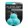 Playology Squeaky Bounce Ball игрушка для собак средних и крупных пород, жевательный тройной мяч с пищалкой, с ароматом арахиса, голубой фото 2