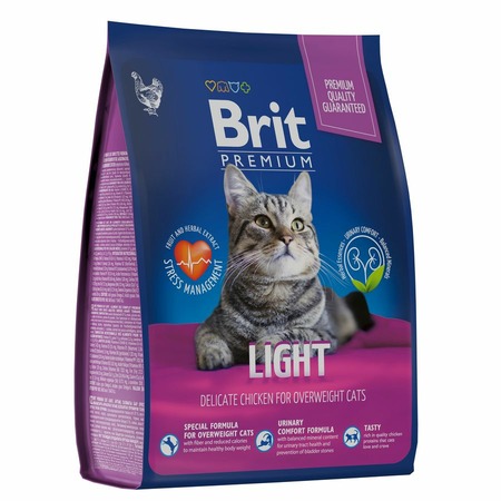 Brit Premium Cat Light полнорационный сухой корм для кошек с избыточным весом и склонностью к полноте, с курицей фото 2