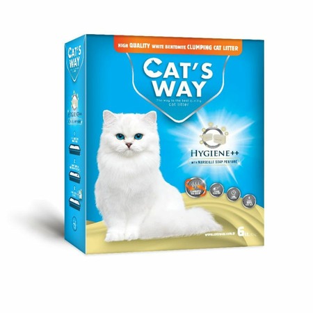 Cats way Box White Cat Litter With Marseille Soap наполнитель комкующийся для кошачьего туалета с ароматом марсельского мыла - 6 л (коробка) фото 2