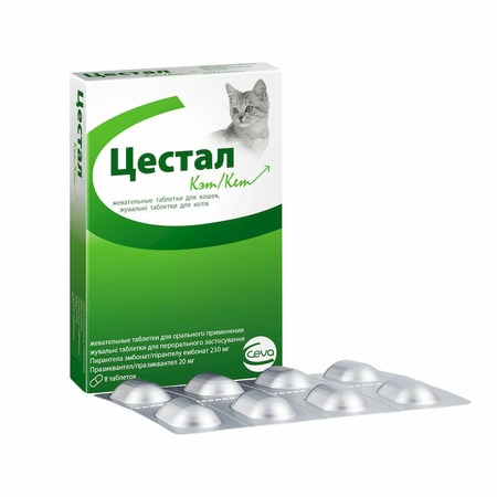 Ceva Cestal Cat Chew антигельминтик для кошек и котят жевательные таблетки - 8 шт фото 2