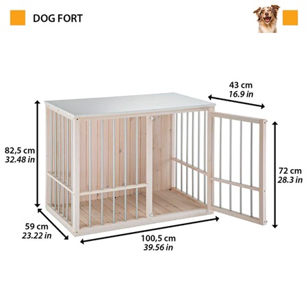 Ferplast Dog Fort клетка для собак, деревянная - 100,5x59xh82,5 см, 95x53x77 см фото 2