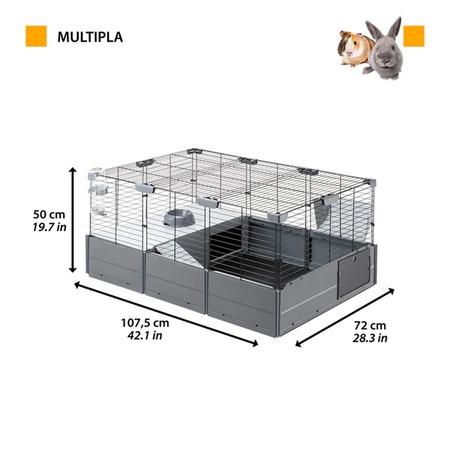 Ferplast Multipla клетка для мелких домашних животных, модульная, черная - 107,5x72xh50 см фото 2