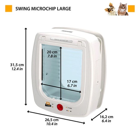 Ferplast Swing Microchip Large дверка для животных, с определителем микрочипа, коричневая - 26,5x16,2xh31,5 см, размер прохода - 17x20 см фото 2