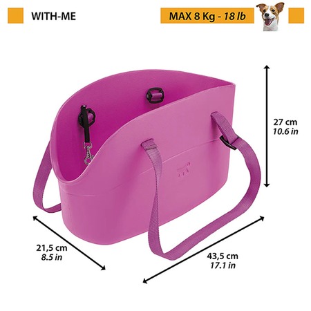 Ferplast With-Me сумка-переноска для собак мелких пород, бежевая - 21,5x43,5xh27 см фото 2