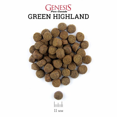 Genesis Pure Canada Green Highland Puppy для щенков, юниоров, беременных и кормящих взрослых собак всех пород с курицей, козой и ягненком - 2,27 кг фото 2