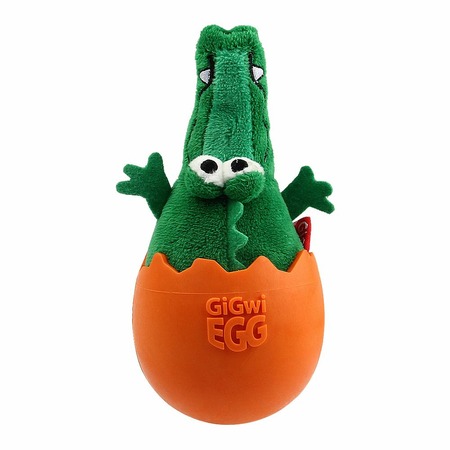 GiGwi EGG игрушка для собак Крокодил-неваляшка с пищалкой, 14 см фото 2
