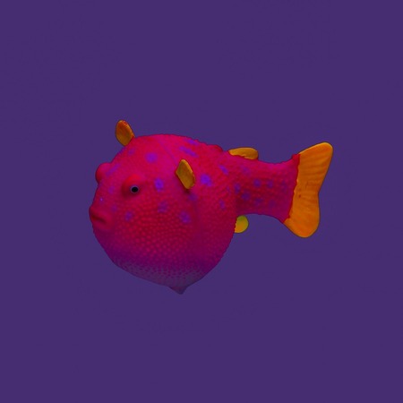 Gloxy флуоресцентная аквариумная декорация рыба шар на леске, розовая 8х5х5,5 см фото 2
