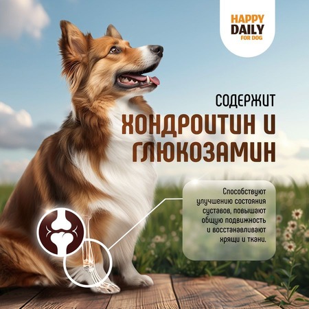 Happy Daily для собак, с ГОВЯДИНОЙ, кусочки в соусе, в консервах - 970 г фото 2