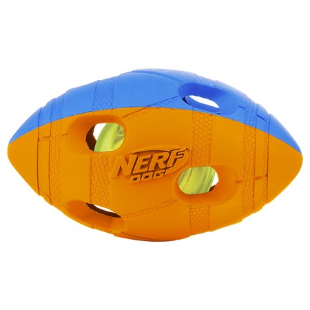 Игрушка для собак Nerf Мяч гандбольный двухцветный светящийся - 10 см фото 2